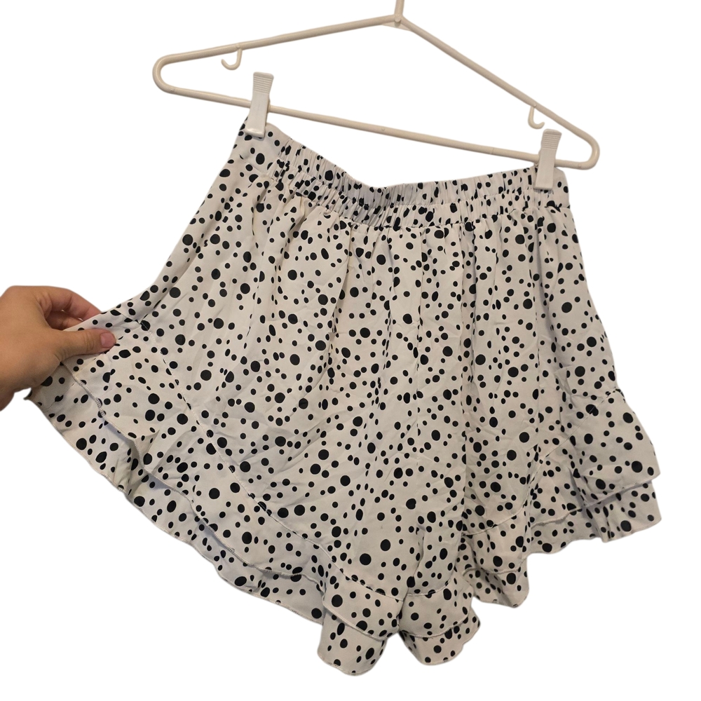 White and Black Polka Dot Skirt
